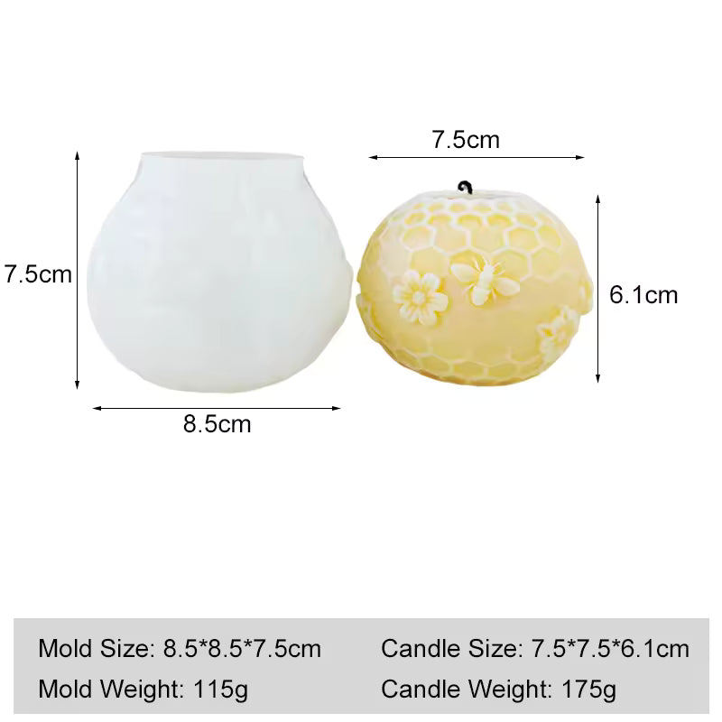 Honeycomb Round Beehive Beeswax Candle Mould DIY Handmade Soap Aromatherapy Diffuser Stone Silicone Mould