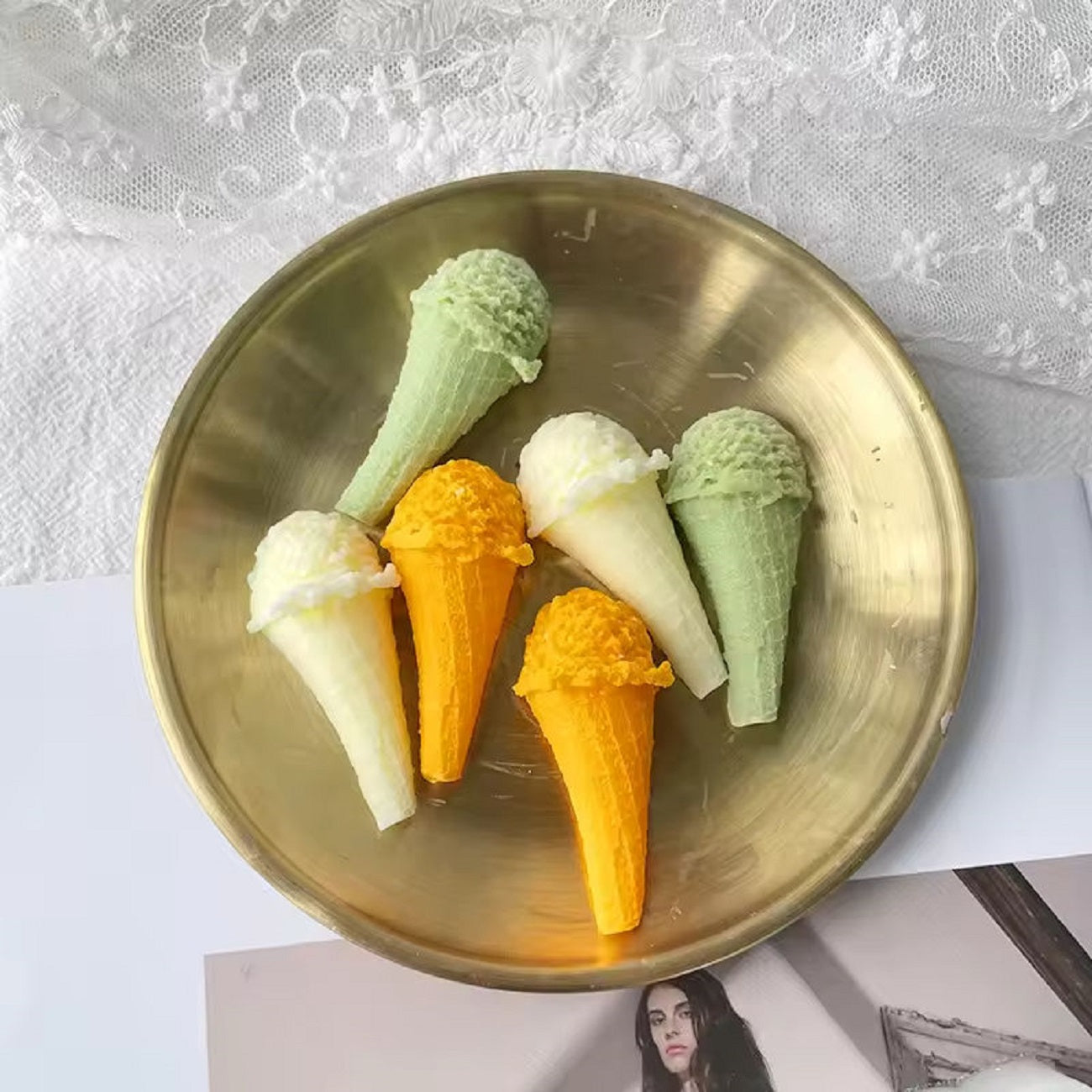 Ice Cream Cone Silicone Mold Concrete Plaster Ice Cream Mold Epoxy Resin Ice Cream Mold Wax Candle Making Silicon Mold Soap Mold