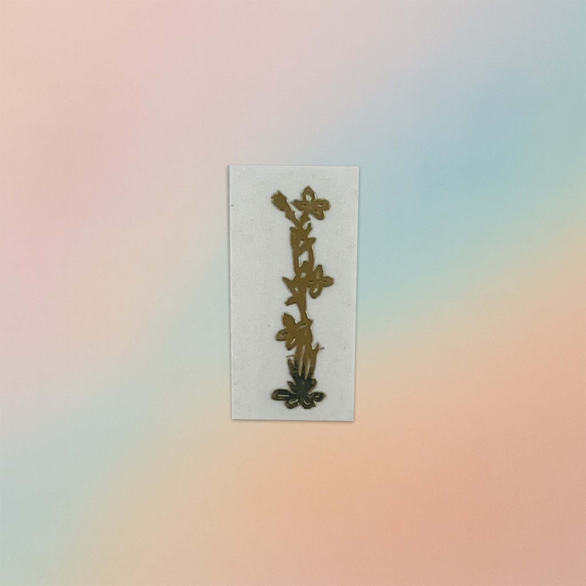 Alphabet Floral Stem Metal Sticker