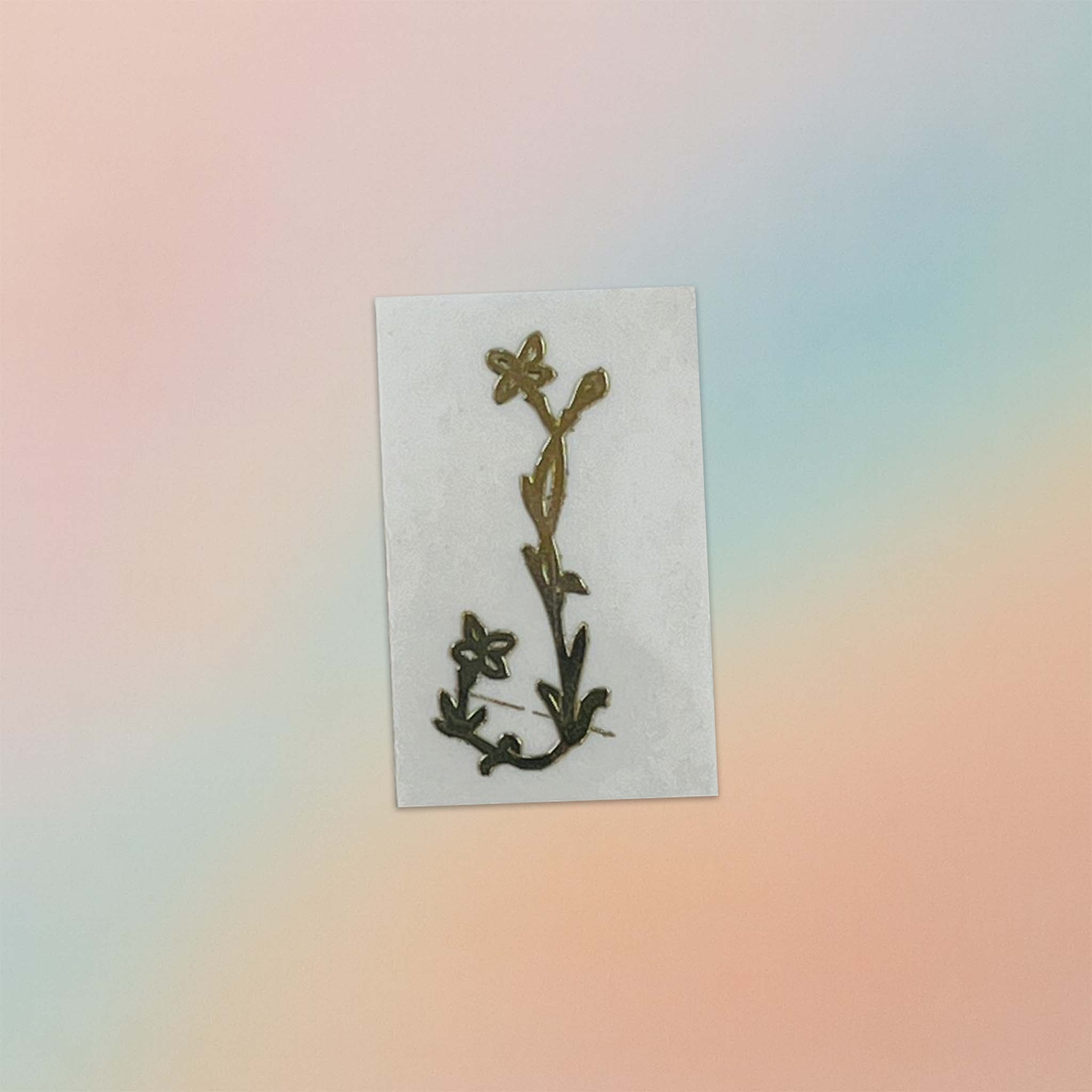 Alphabet Floral Stem Metal Sticker