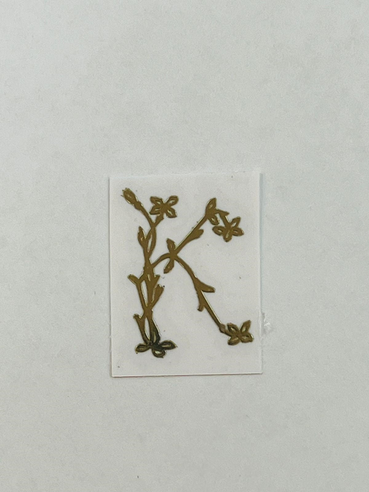 Alphabet Floral Stem Metal Sticker