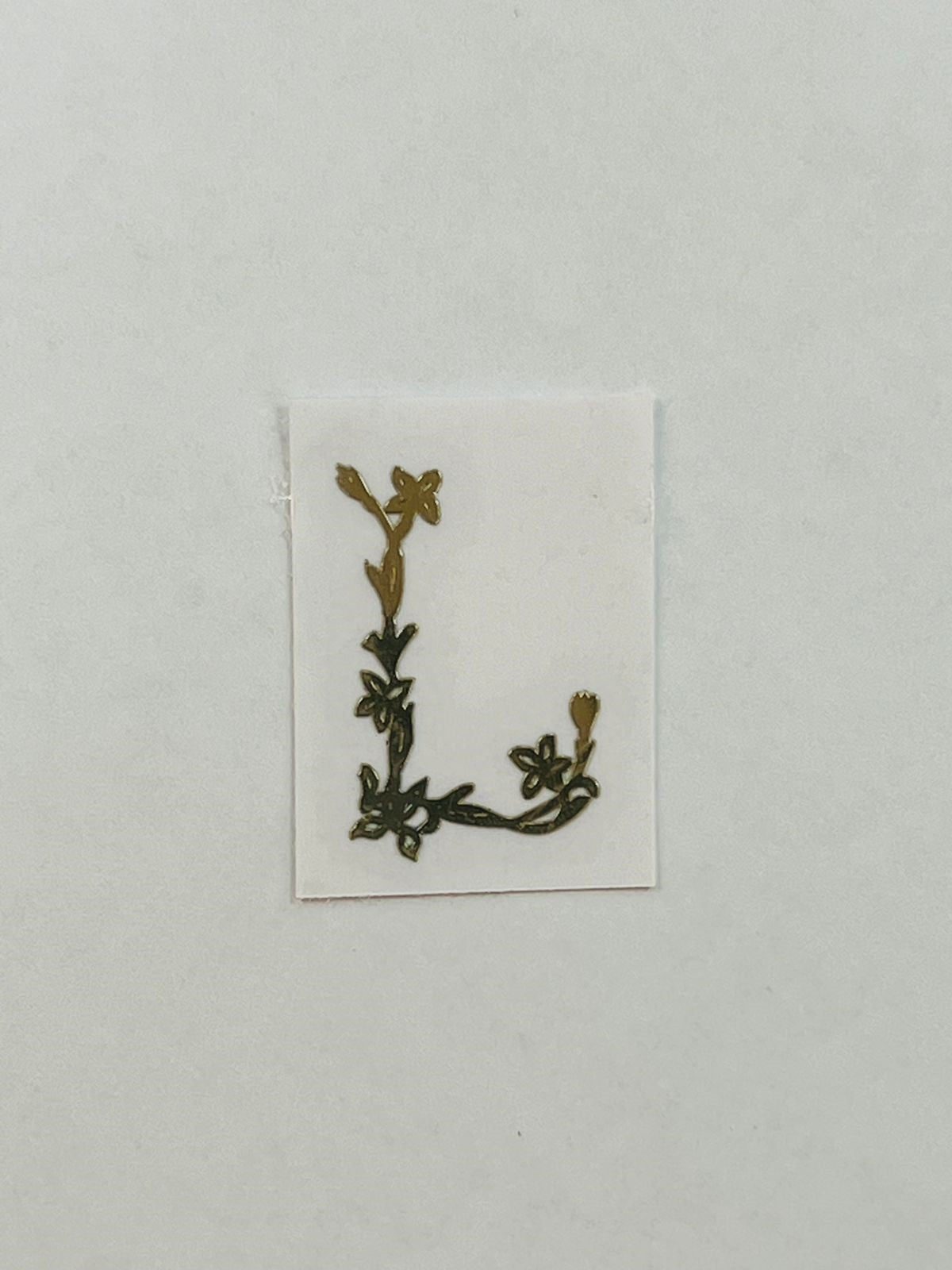 Alphabet Floral Stem Metal Sticker