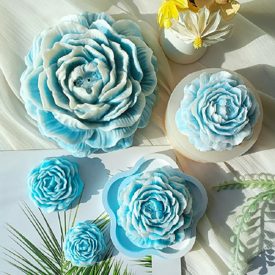 Large Peony Silicone Mold-Peony Flower Candle Mold Flower Concrete Mold Handmade Soap Mold Epoxy Resin Art Mold Jesmonite Plaster Decor Mold
