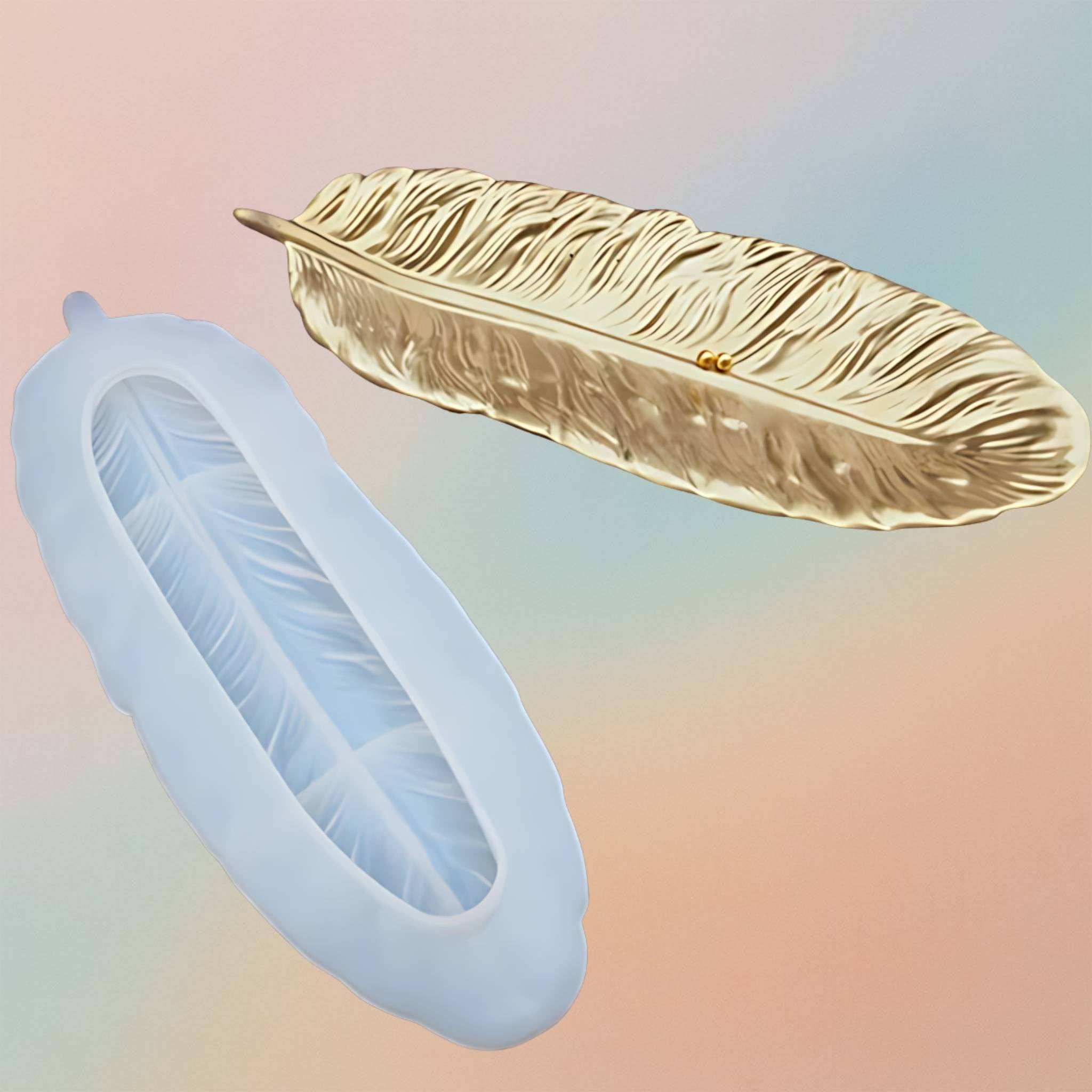 Leaf Long Feather Shaped Plate Dish Coaster Mould