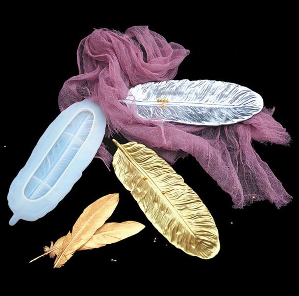 Leaf Long Feather Shaped Plate Dish Coaster Mould