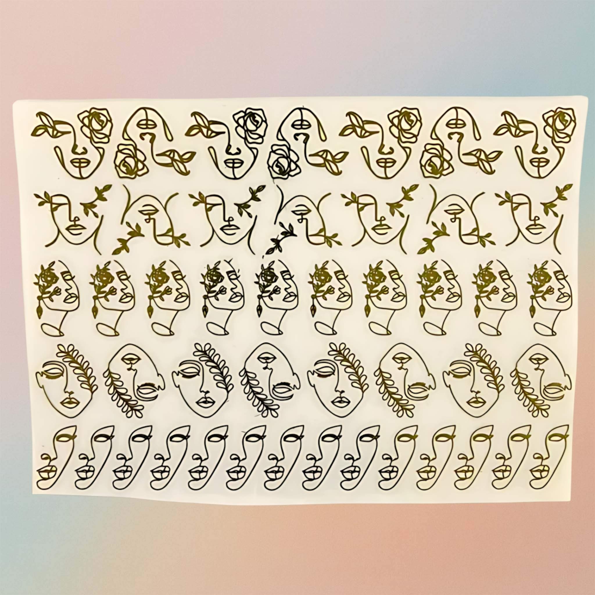 Line Lady Metal Sticker