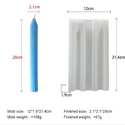 Long Ribbed Cylinder Candle Silicone Mold DIY Aroma Cylinder Candle