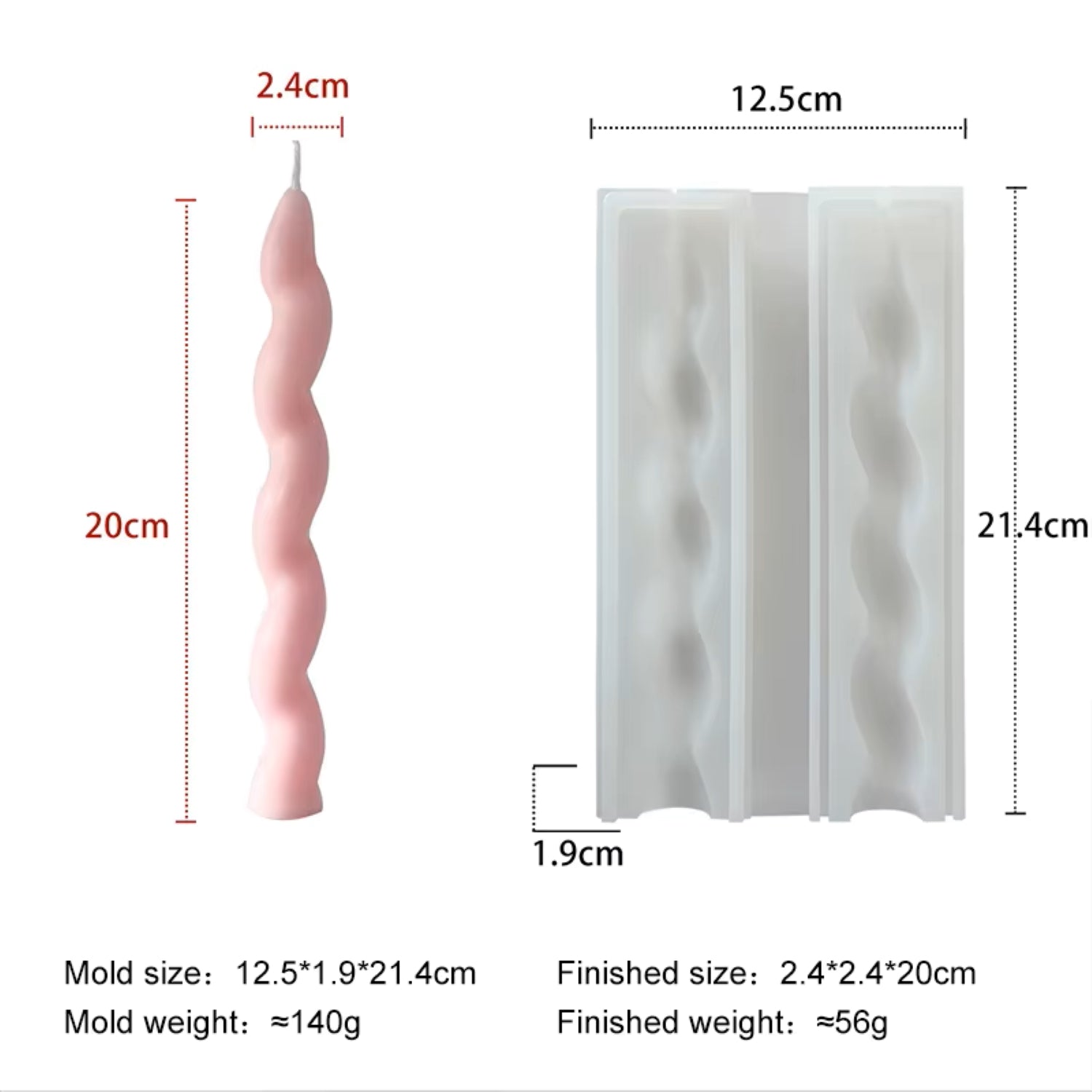 Long Cylinder Spiral Candle Silicone Mold DIY Aroma Cylinder Candle