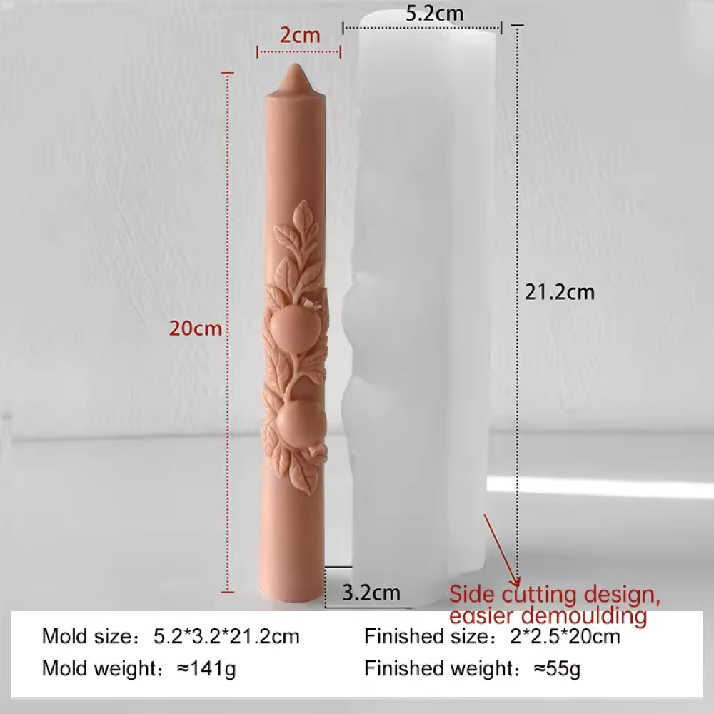 Long Pomegranate Cylinder Candle Silicone Mold DIY Aroma Cylinder Candle
