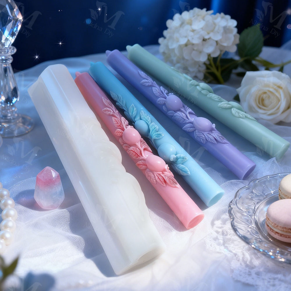 Long Pomegranate Cylinder Candle Silicone Mold DIY Aroma Cylinder Candle