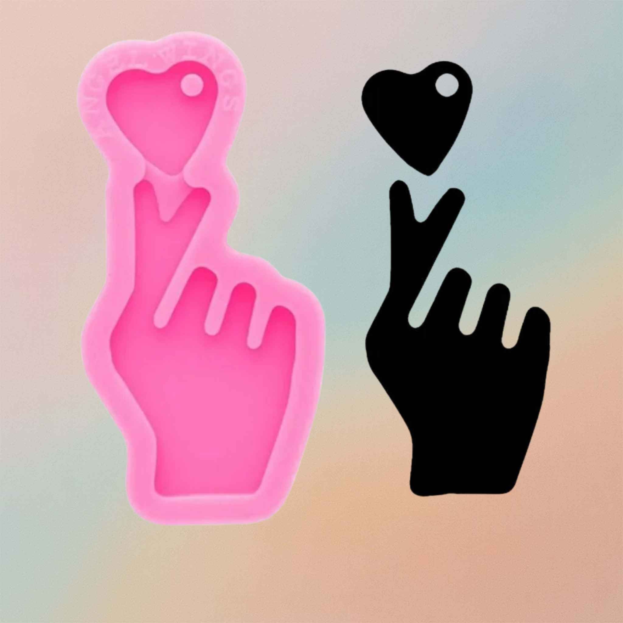 Love Keychain Mould DIY Epoxy Resin Silicon Mould Style 2