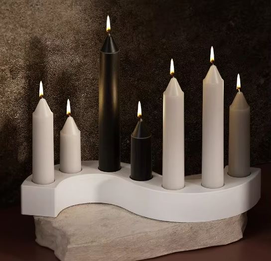M - Shaped Wavy Candlestick Candle Holder Mould