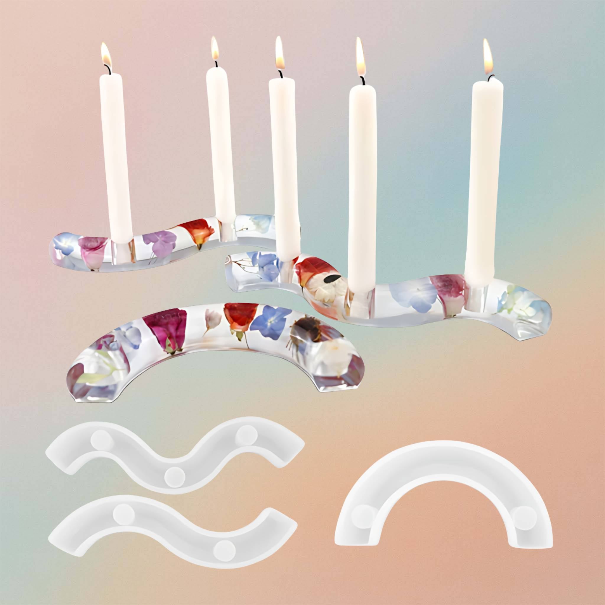 M - Shaped Wavy Candlestick Candle Holder Mould