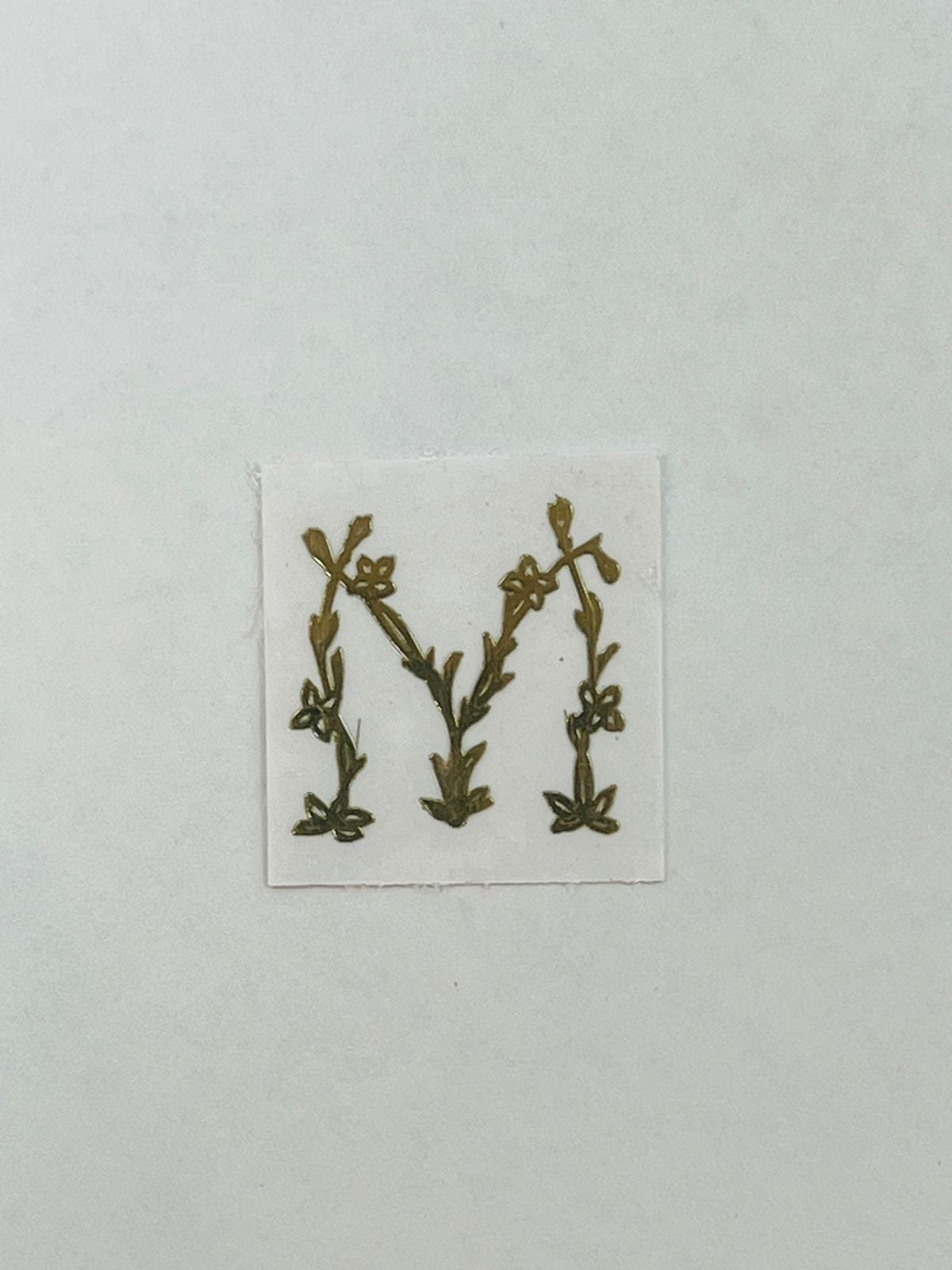Alphabet Floral Stem Metal Sticker