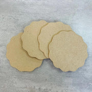 MDF Round Flower Coasters 4pcs