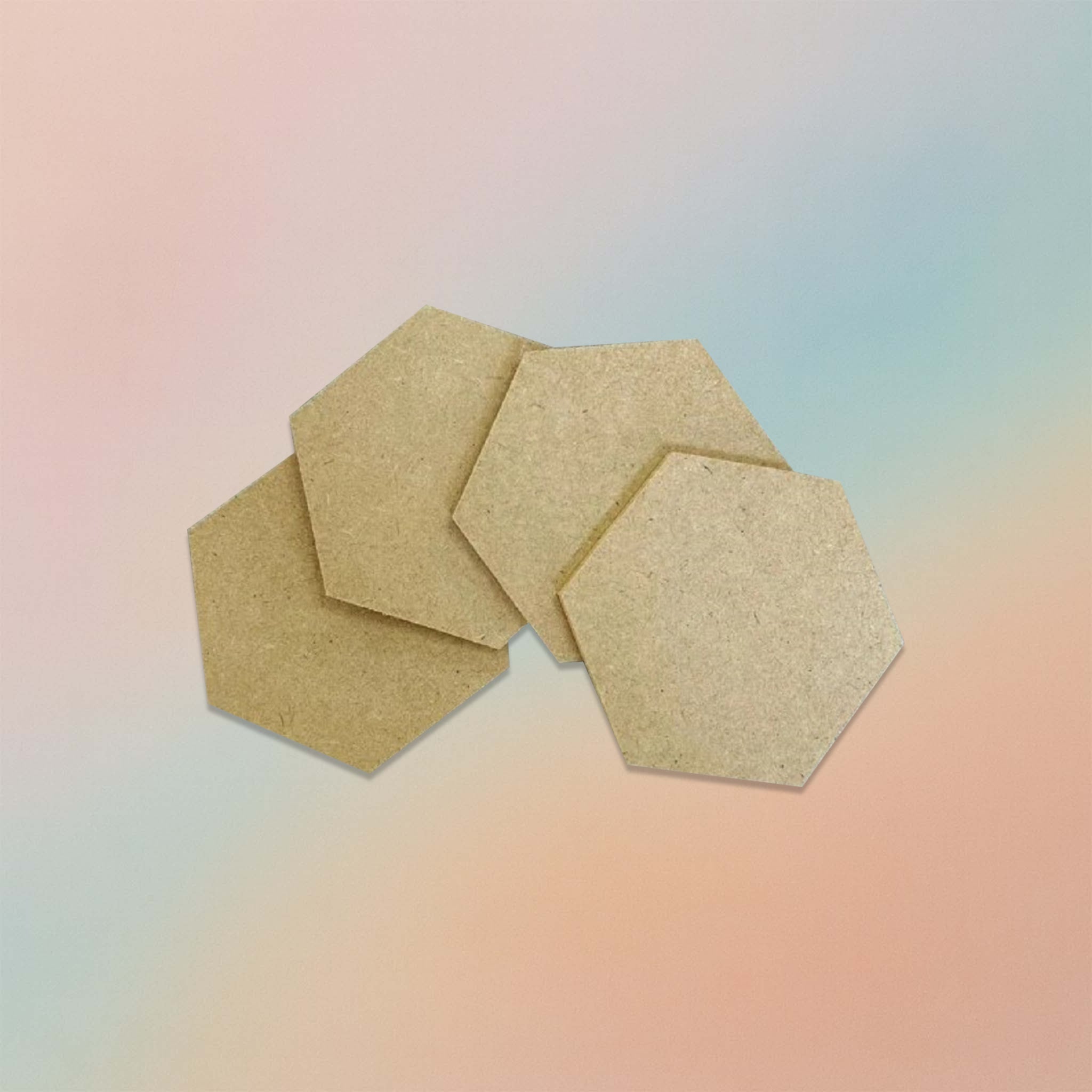 MDF Hexagon Coasters 4pcs