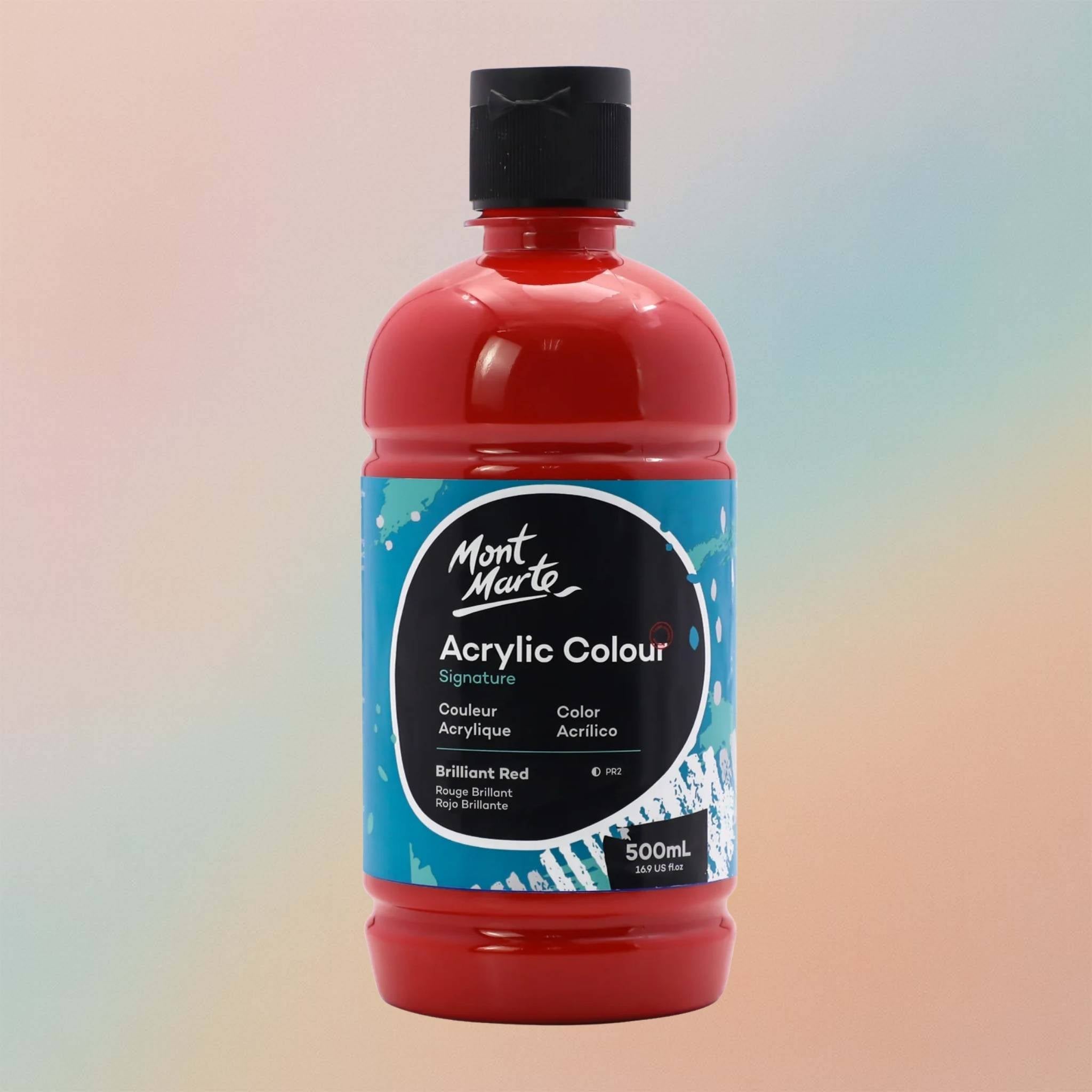 زجاجة ألوان أكريليك مونت مارت ٥٠٠ مل - أحمر لامع