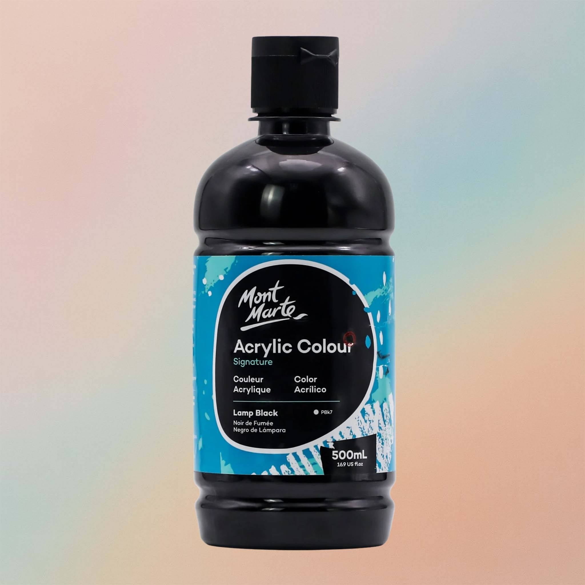 زجاجة ألوان أكريليك مونت مارت ٥٠٠ مل - أسود لامع