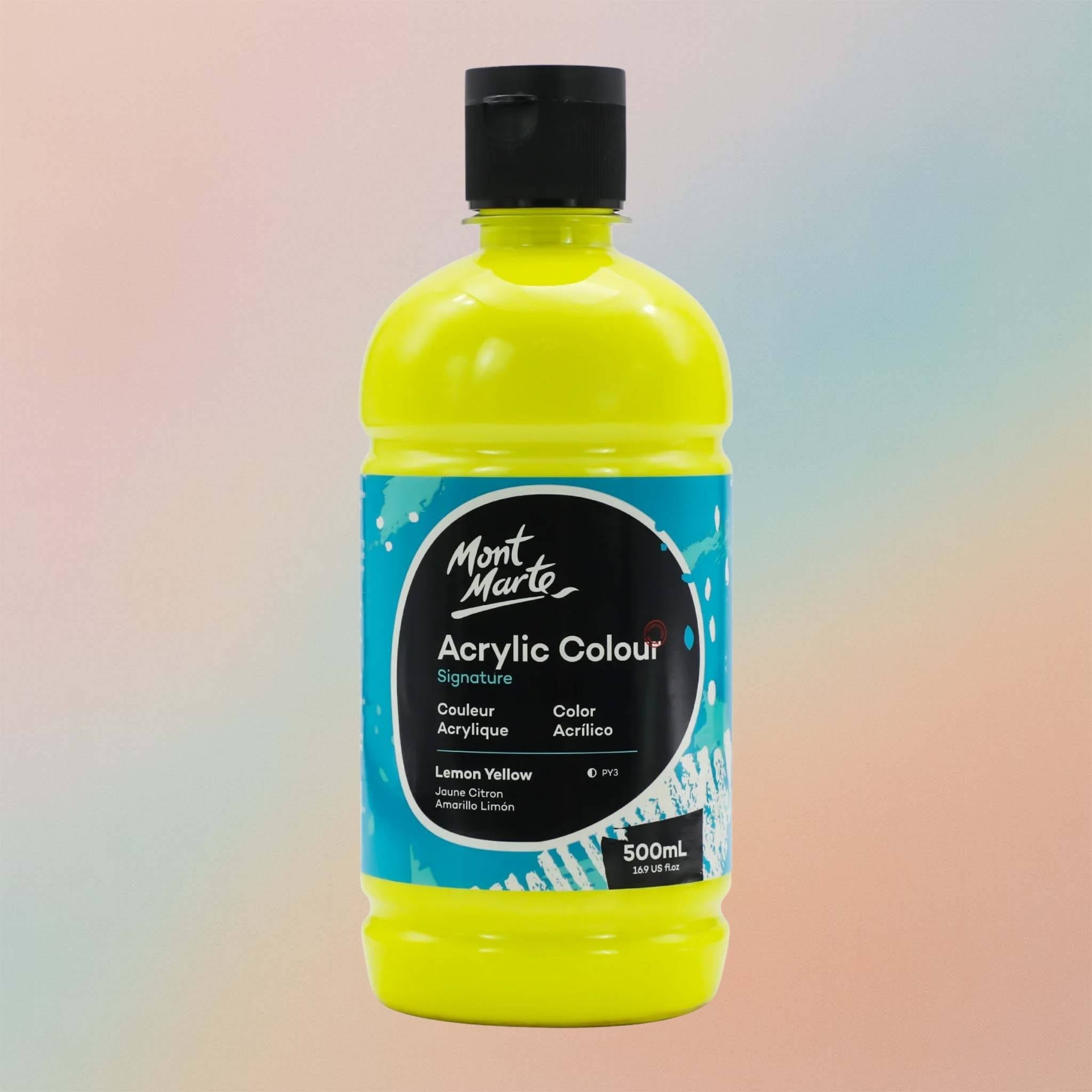 زجاجة ألوان أكريليك مونت مارت ٥٠٠ مل - أصفر ليموني
