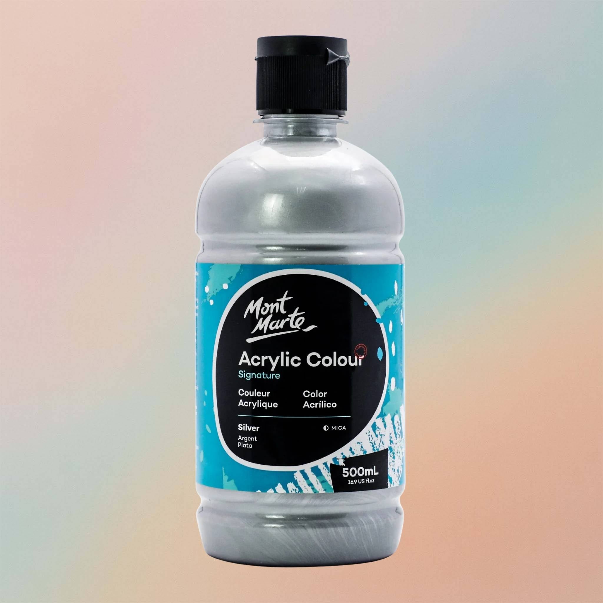 زجاجة ألوان أكريليك مونت مارت ٥٠٠ مل - فضي