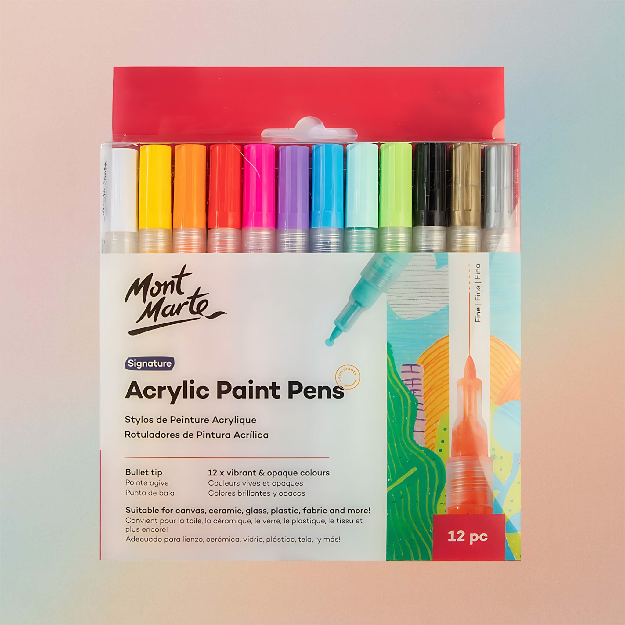 Mont Marte Acrylic Paint Pens Signature Fine Tip 12pcs