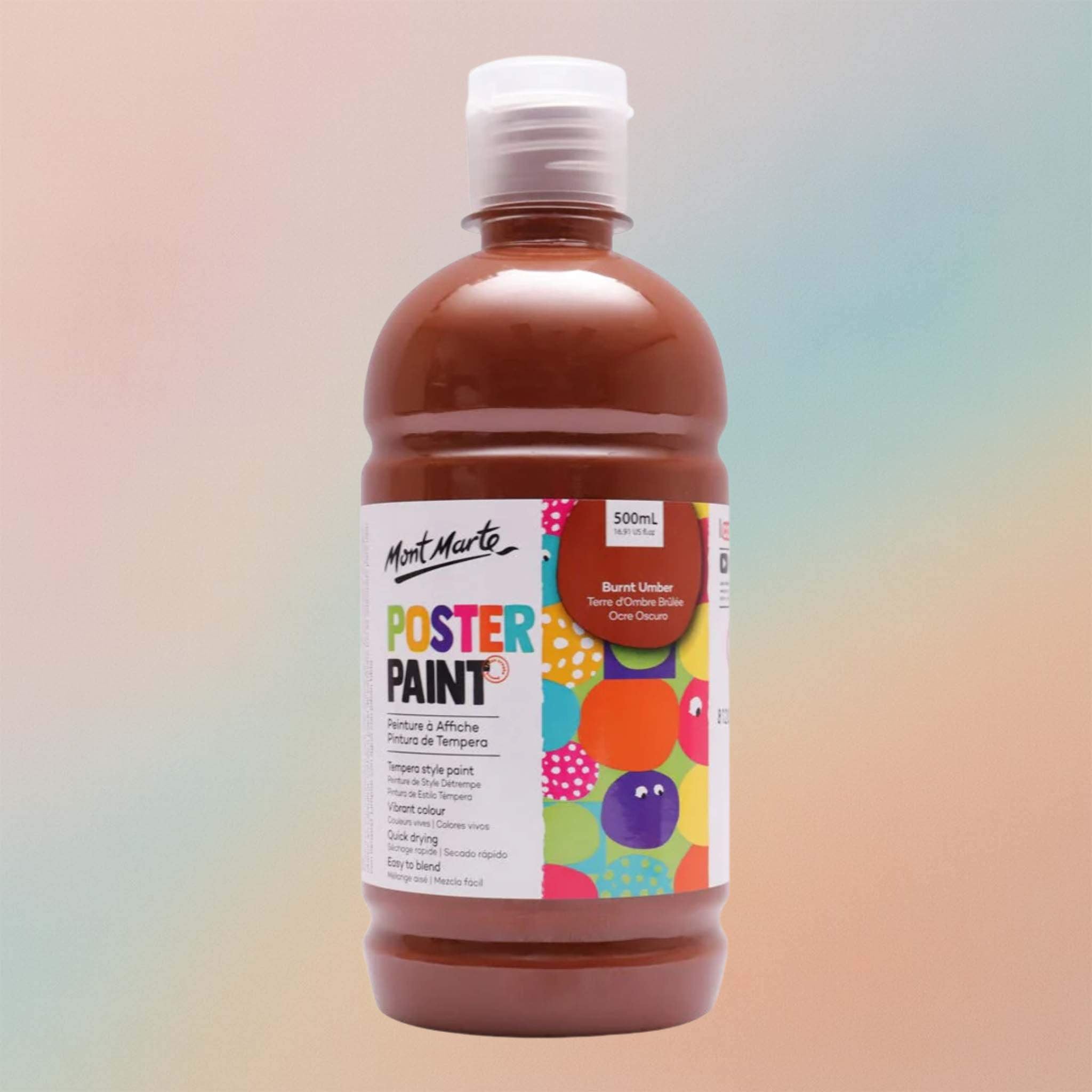 Mont Marte Poster Paint 500ml – Burnt Umber