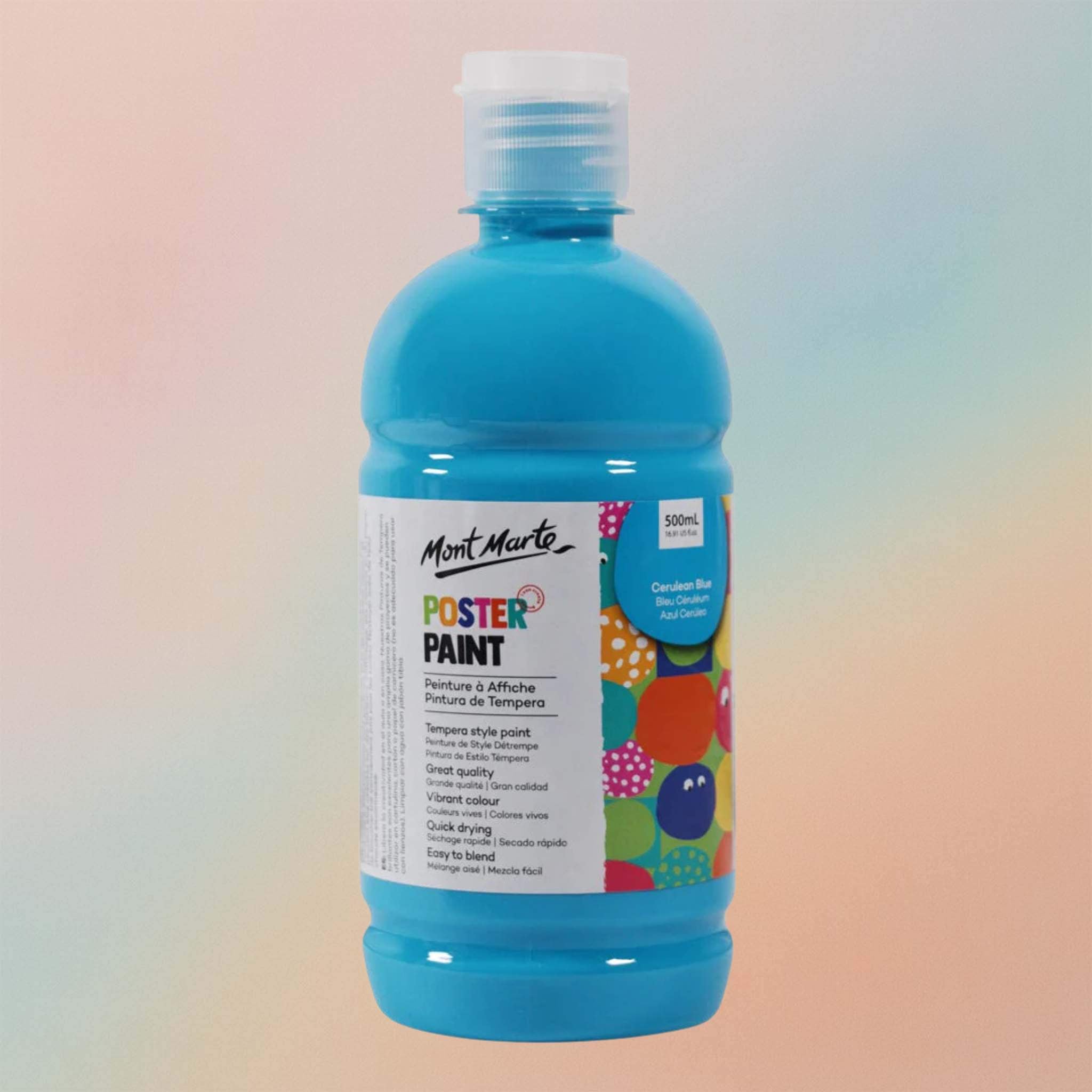 Mont Marte Poster Paint 500ml – Cerulean Blue