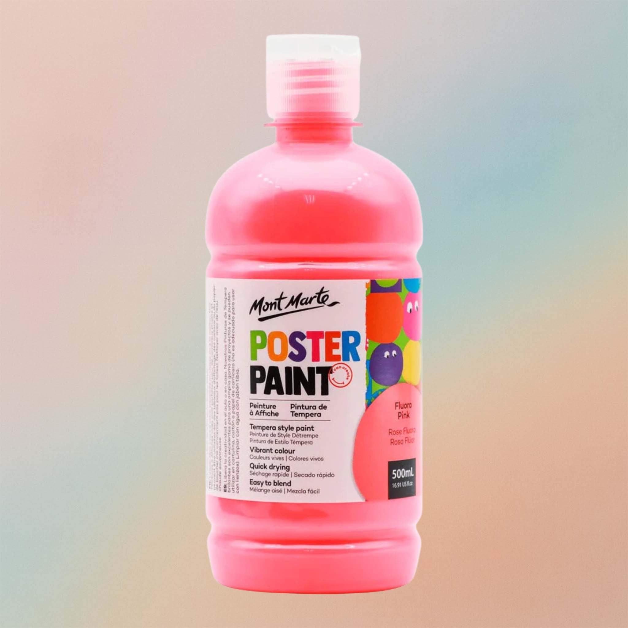 Mont Marte Poster Paint 500ml – Fluoro Pink