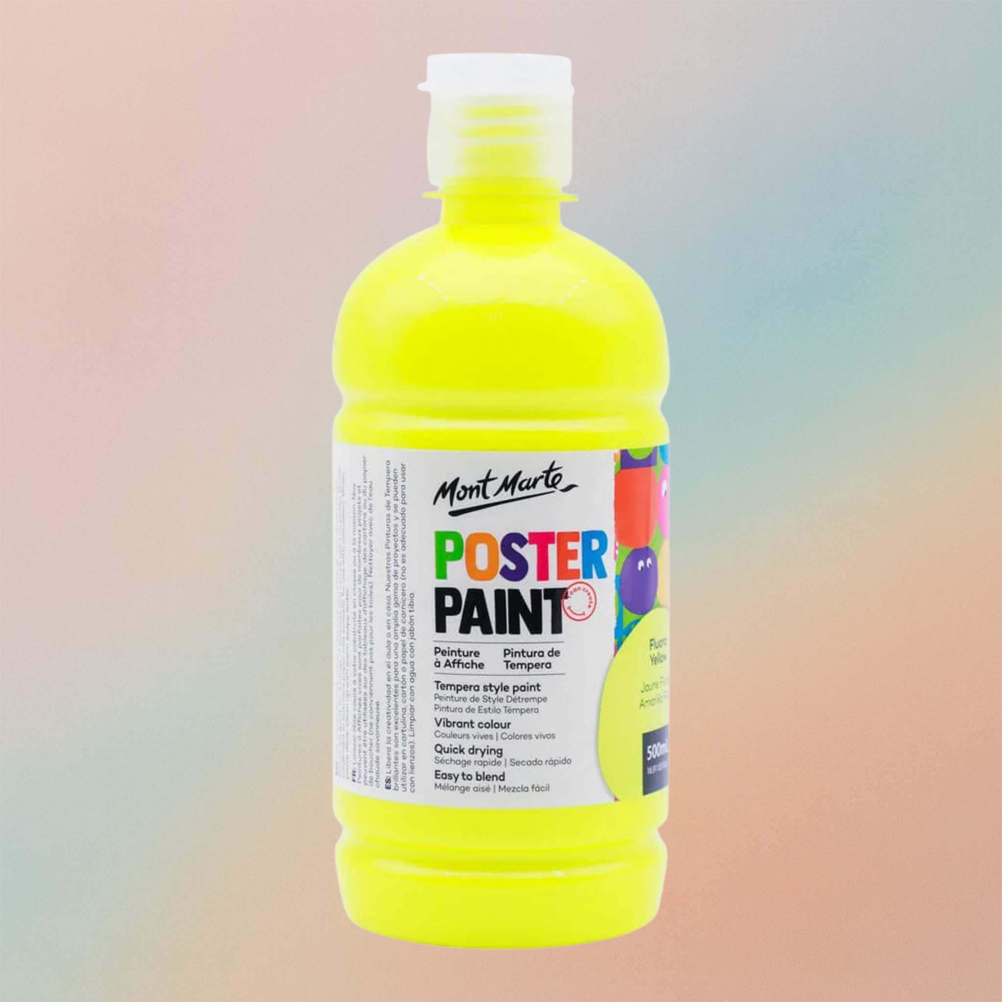 Mont Marte Poster Paint 500ml – Fluoro Yellow