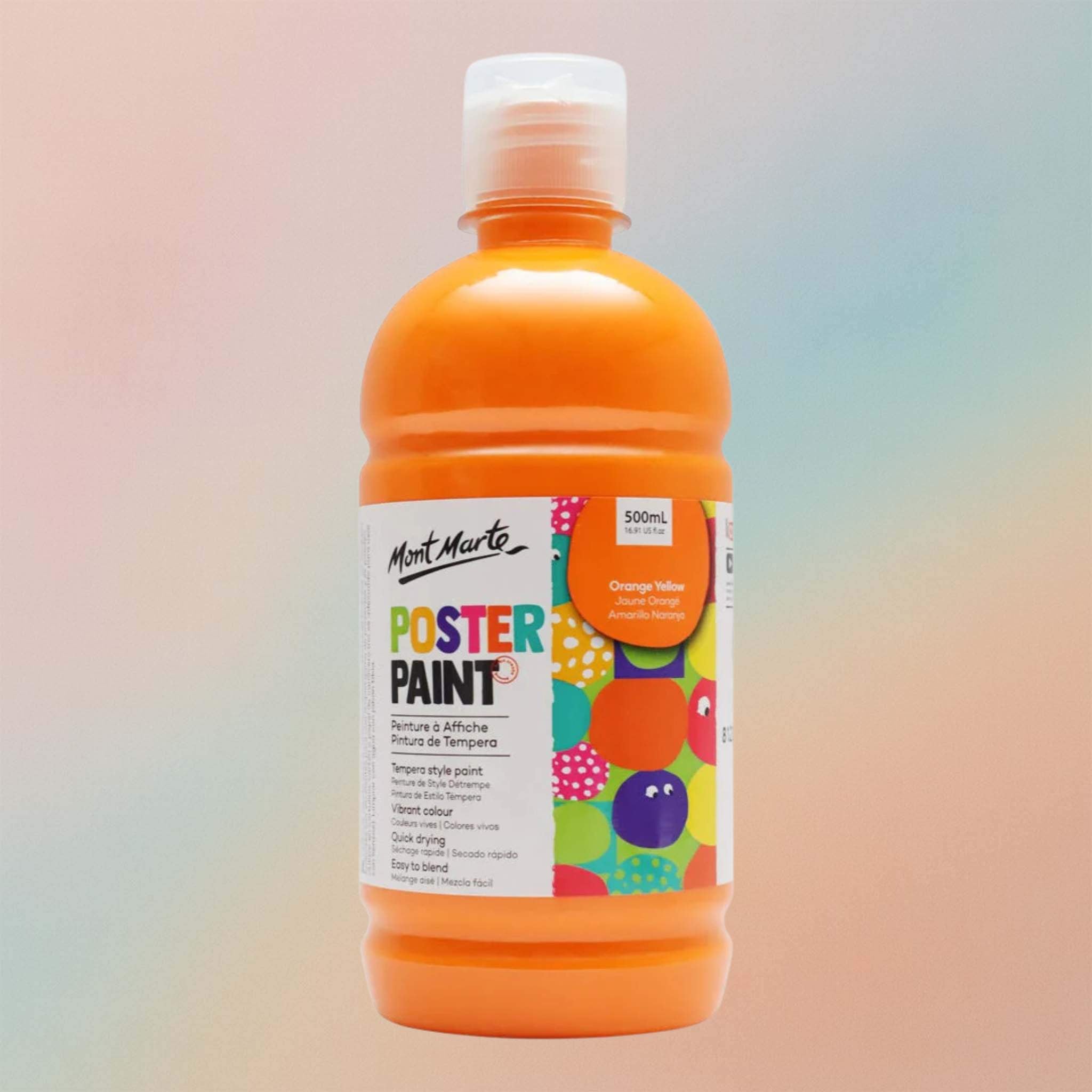 Mont Marte Poster Paint 500ml – Orange Yellow