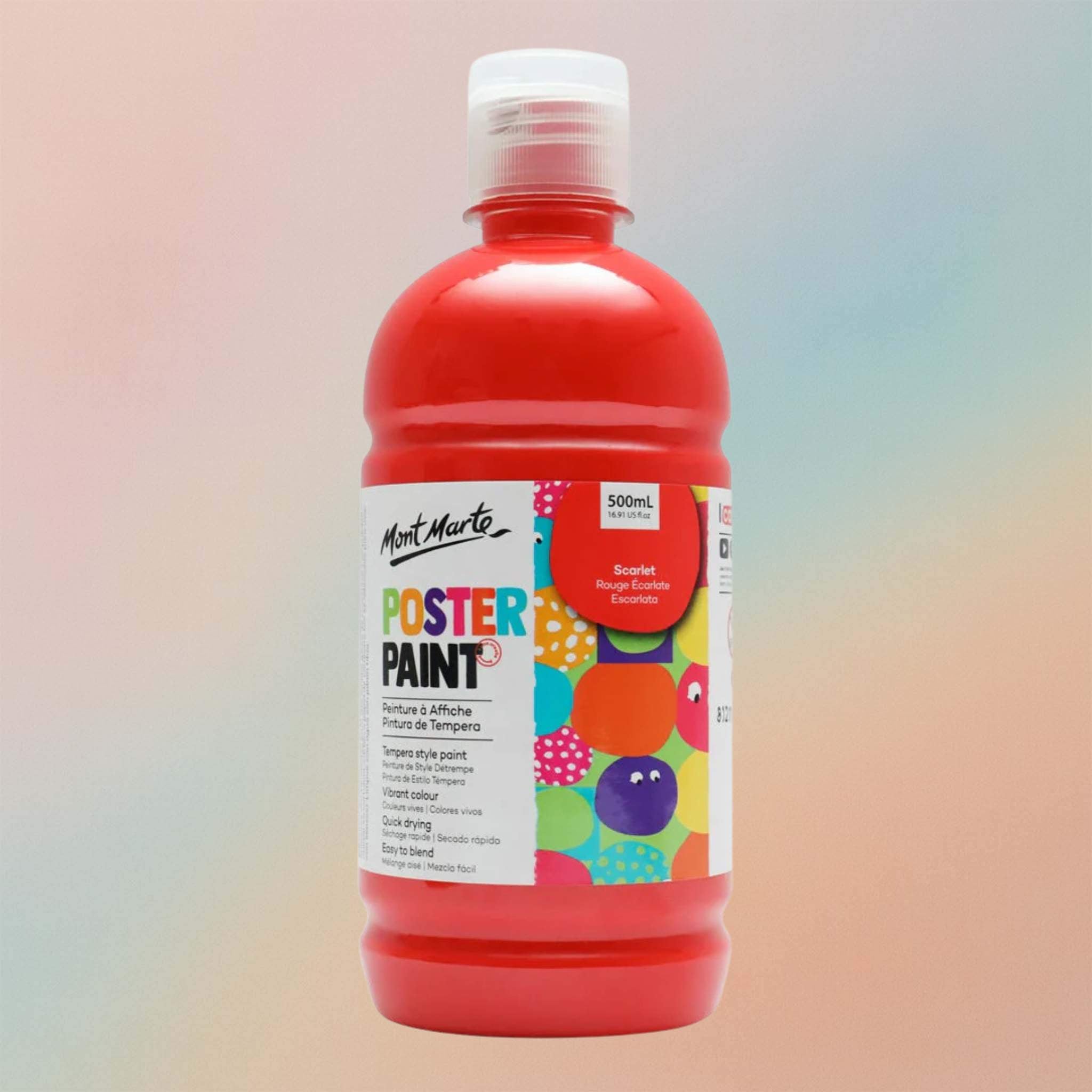 Mont Marte Poster Paint 500ml – Scarlet