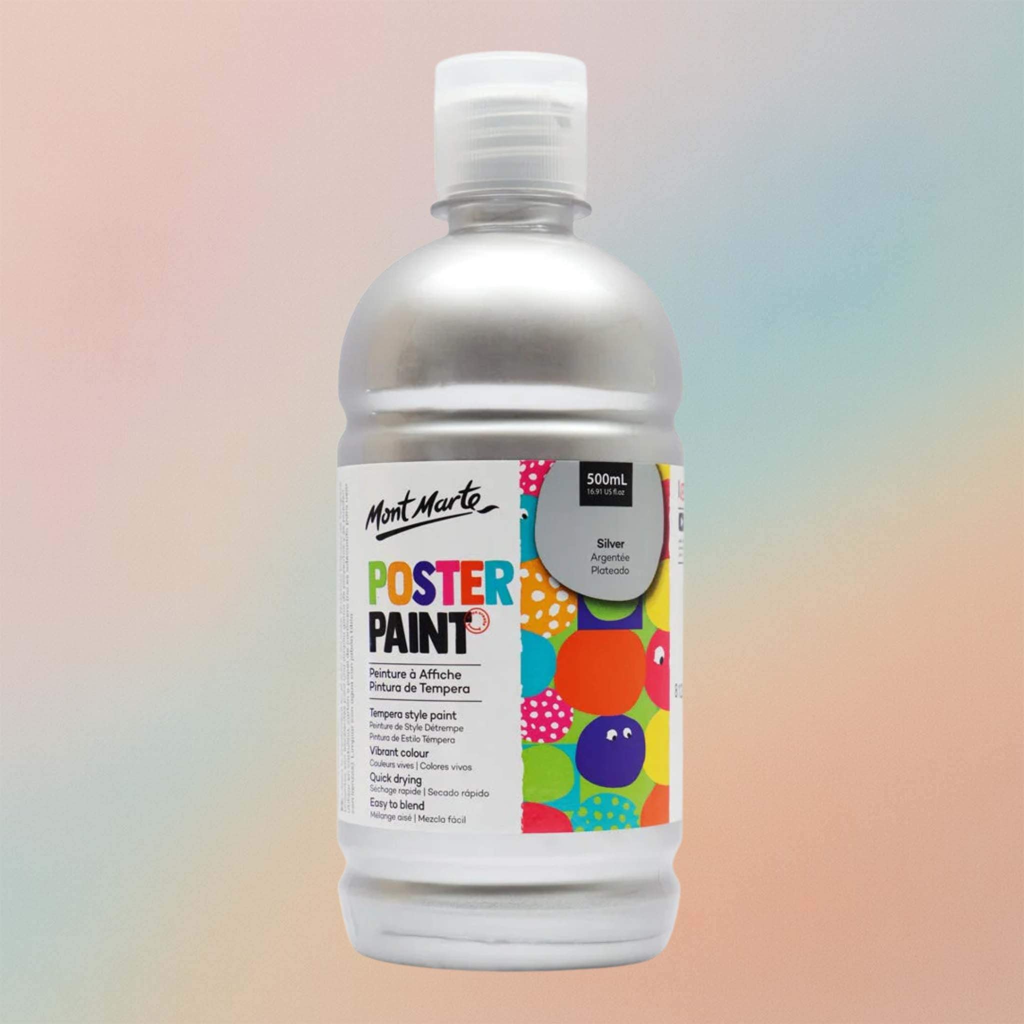 Mont Marte Poster Paint 500ml – Silver