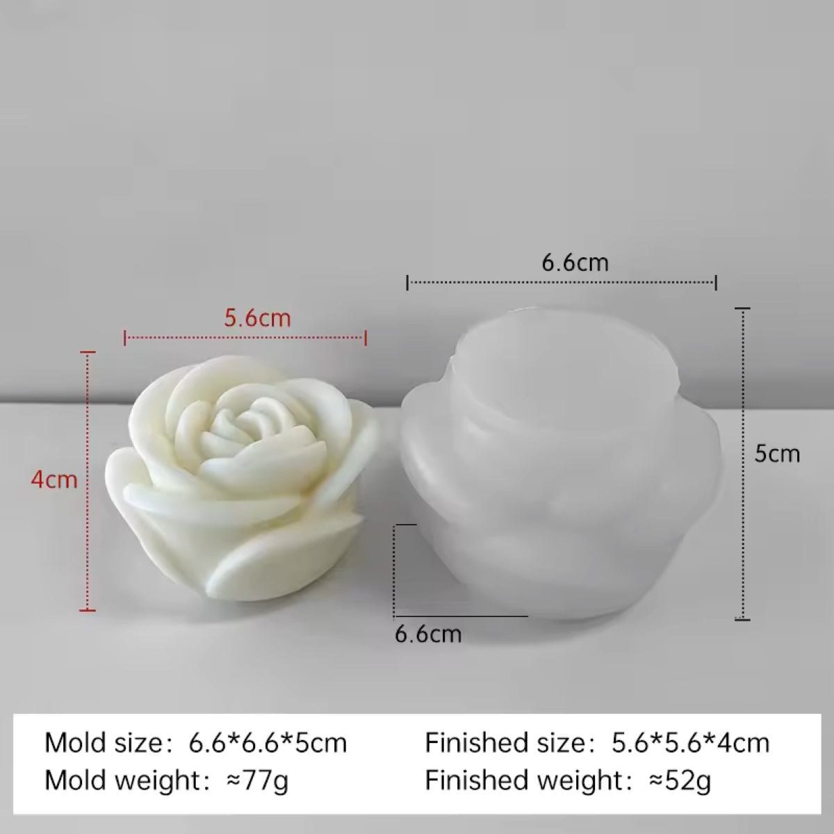 Mid Size Rose Flower Mould For Candle, Resin, Gypsum & Art Crafts Making Silicone Mold
