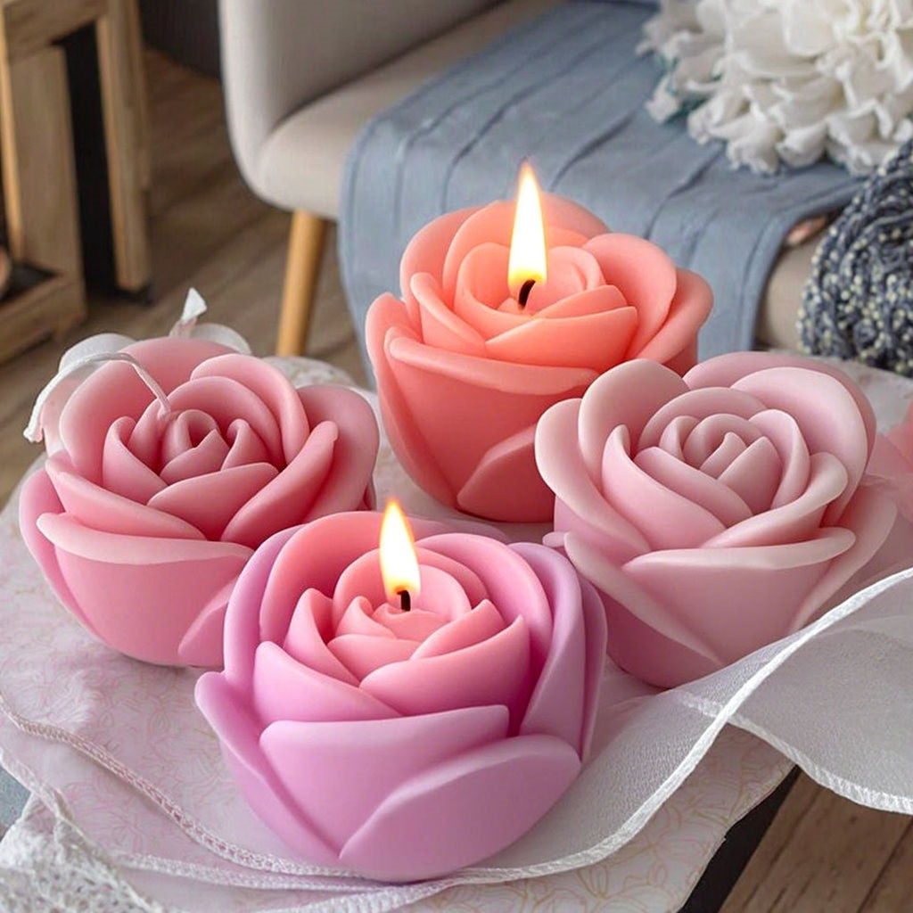 Mid Size Rose Flower Mould For Candle, Resin, Gypsum & Art Crafts Making Silicone Mold