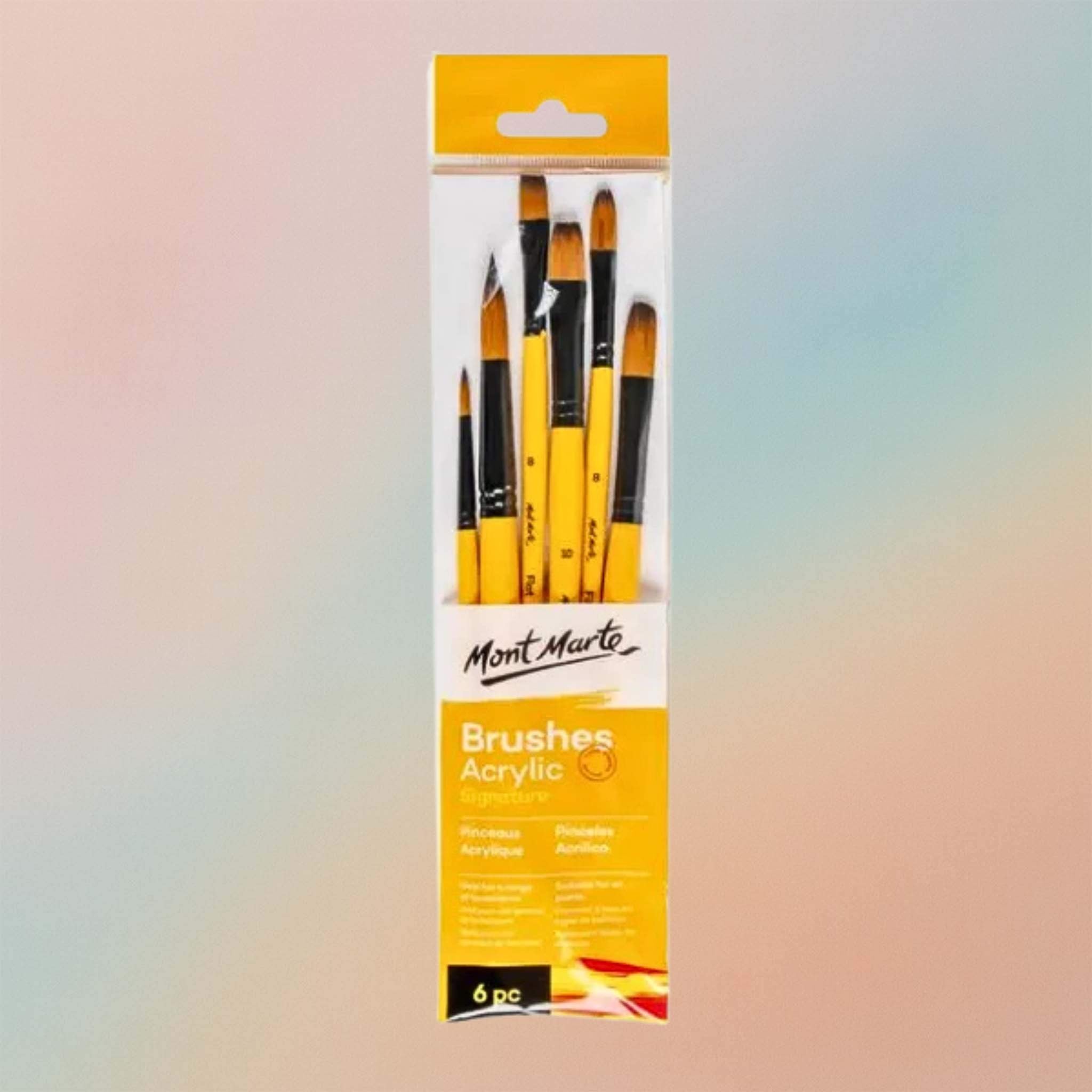 Mont Marte Acrylic Brushes Signature 6pcs Style 1