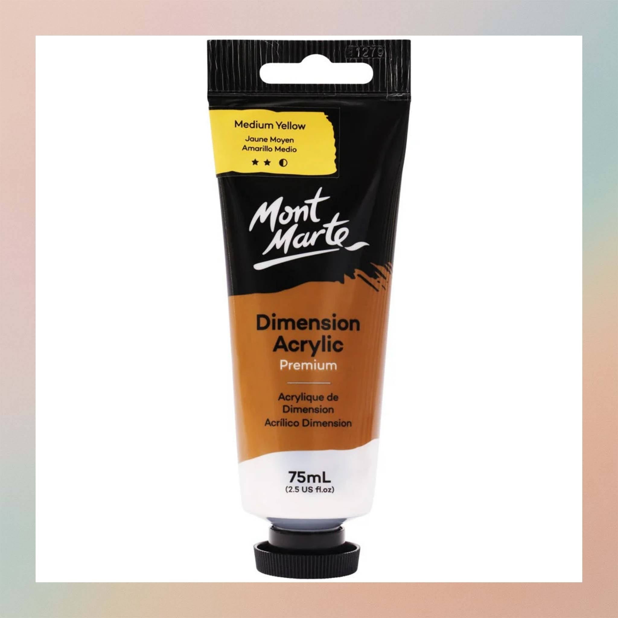 طلاء أكريليك مونت مارت ديمينشن 75 مل - أصفر متوسط
