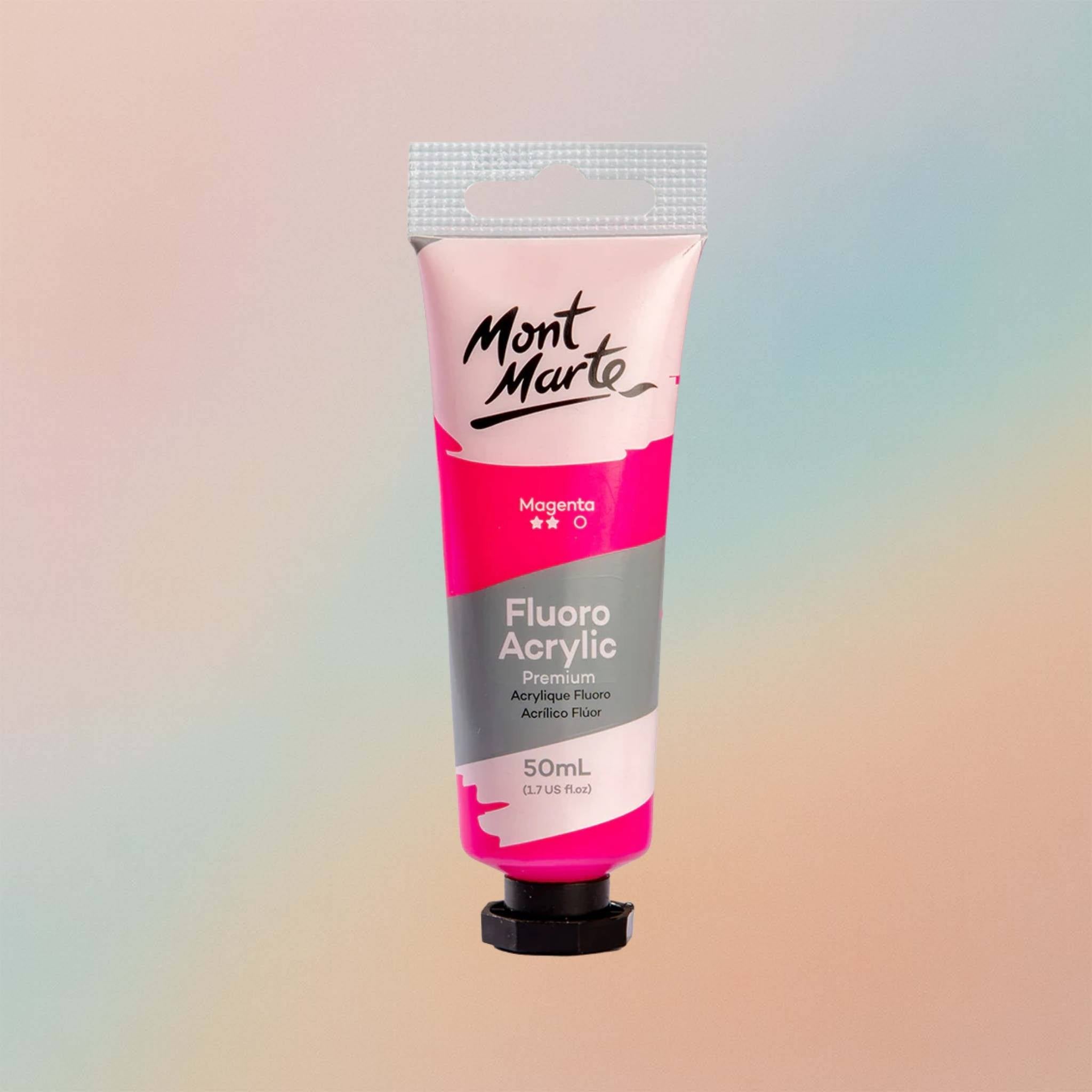 Mont Marte Fluoro Acrylic Paint Premium 50ml - Magenta