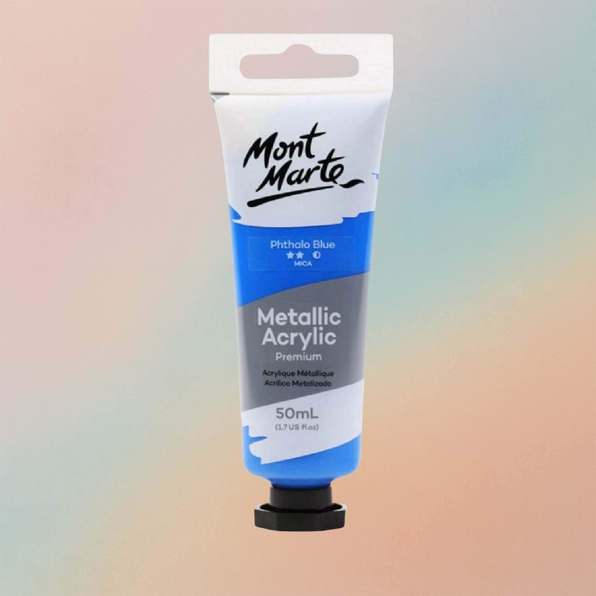 Mont Marte Metallic Acrylic Paint Premium 50ml - Phthalo Blue