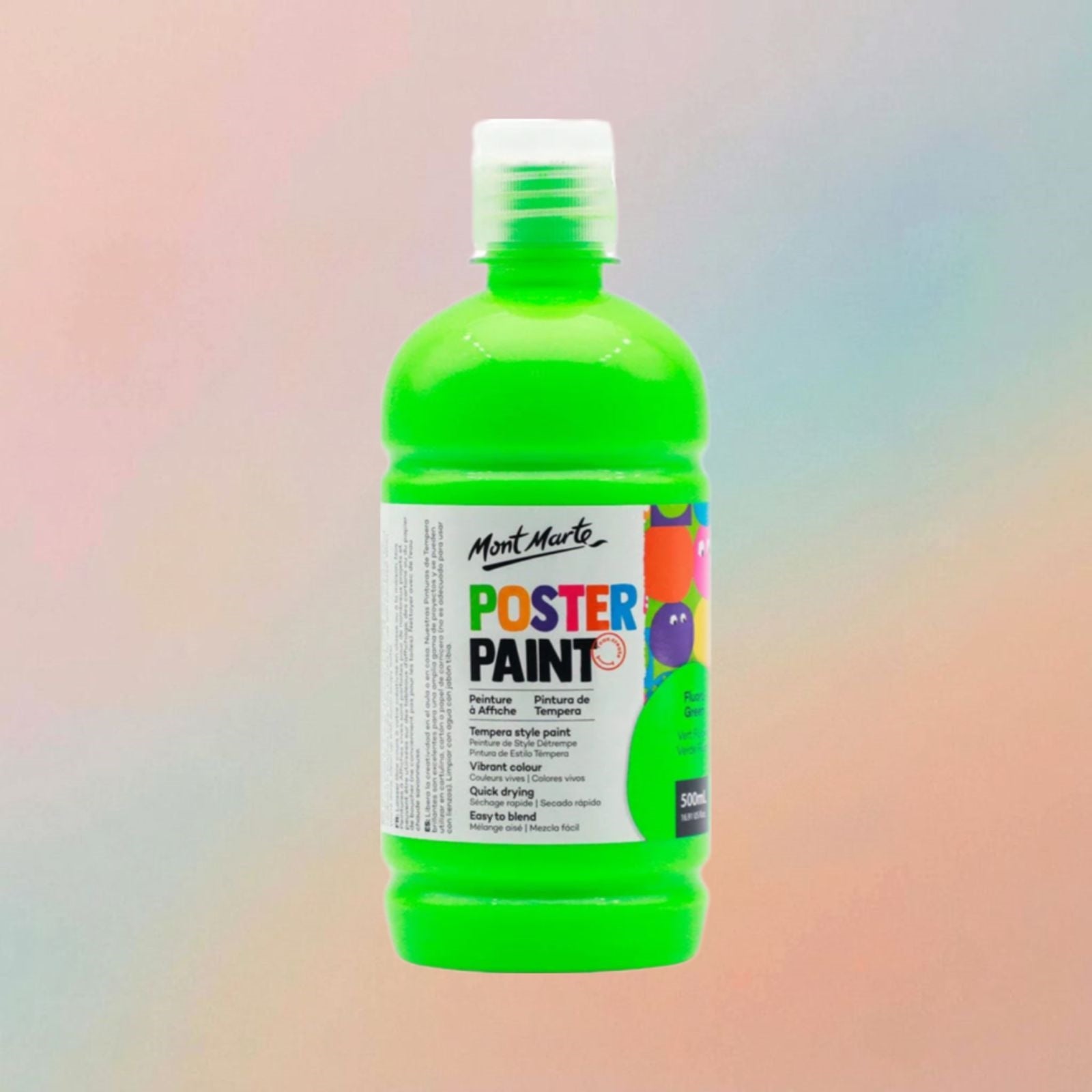 Mont Marte Poster Paint 500ml – Fluoro Green