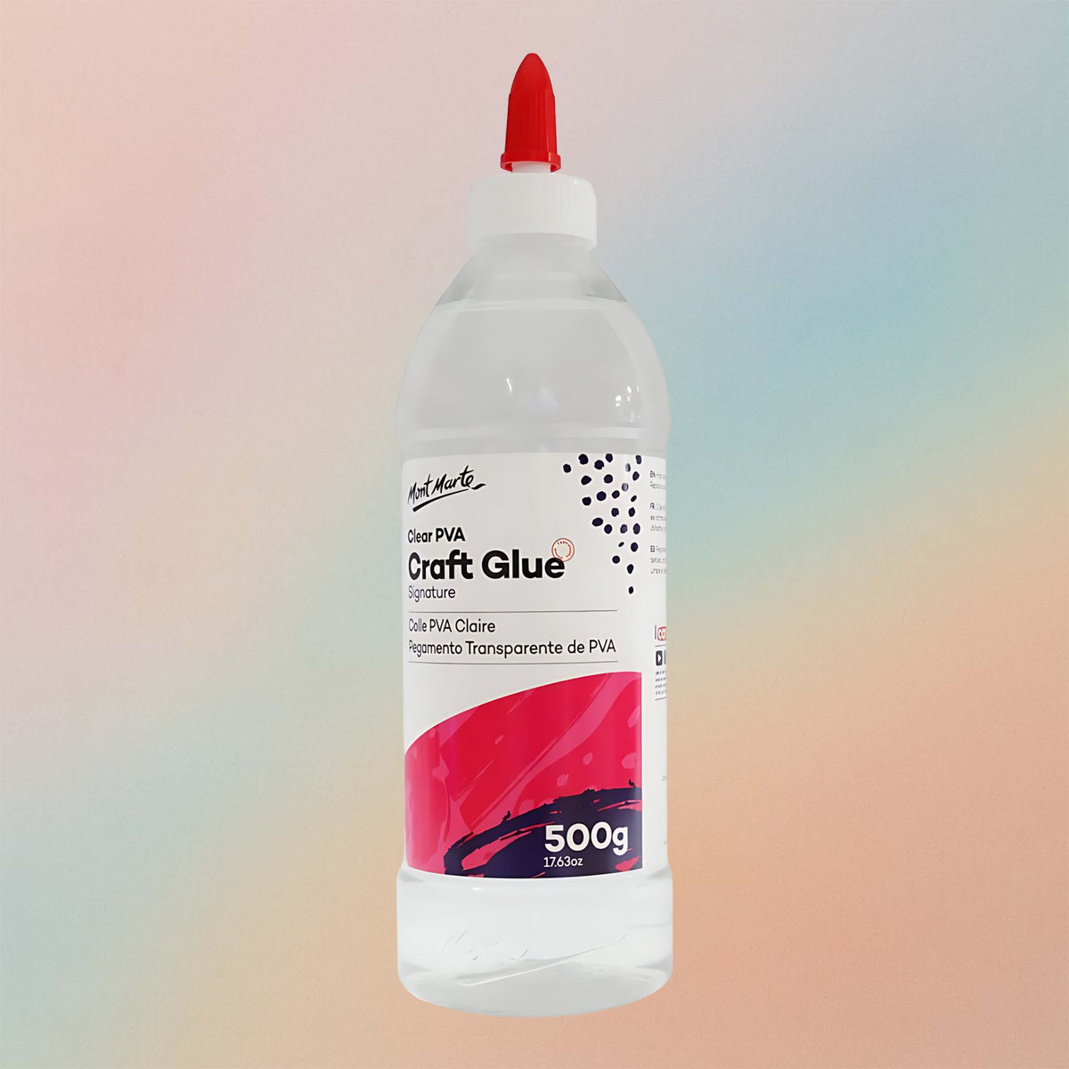 Mont Marte Signature Clear PVA Craft Glue 500gm (17.6 US fl.oz) - artist grade material for canvas, mixed media and fine art. Resin Art World Dubai, order online in UAE or buy in store in Dubai.