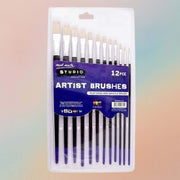 Mont Marte Studio Artist Brushes 12pce Flat 1 - 12