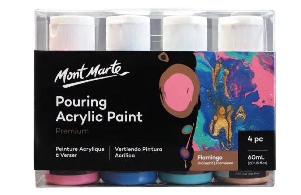 Mont Marte Pouring acrylic Paint set Premium 4pcs x 60ml - Flamingo