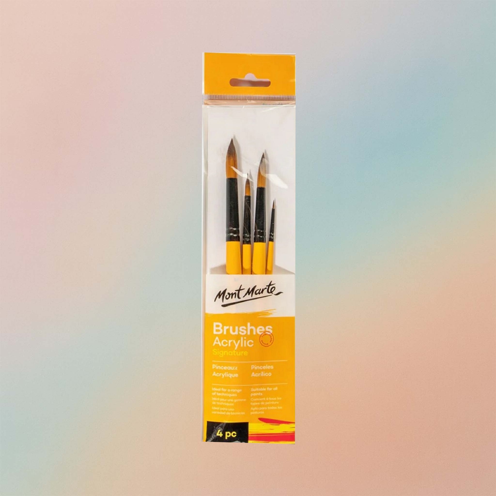 Mont Marte Acrylic Brushes Signature Round 4pcs