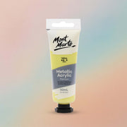 Mont Marte Metallic Acrylic Paint Premium 50ml - Yellow