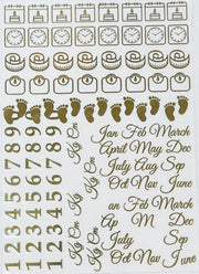 Months & Figures Metal Sticker