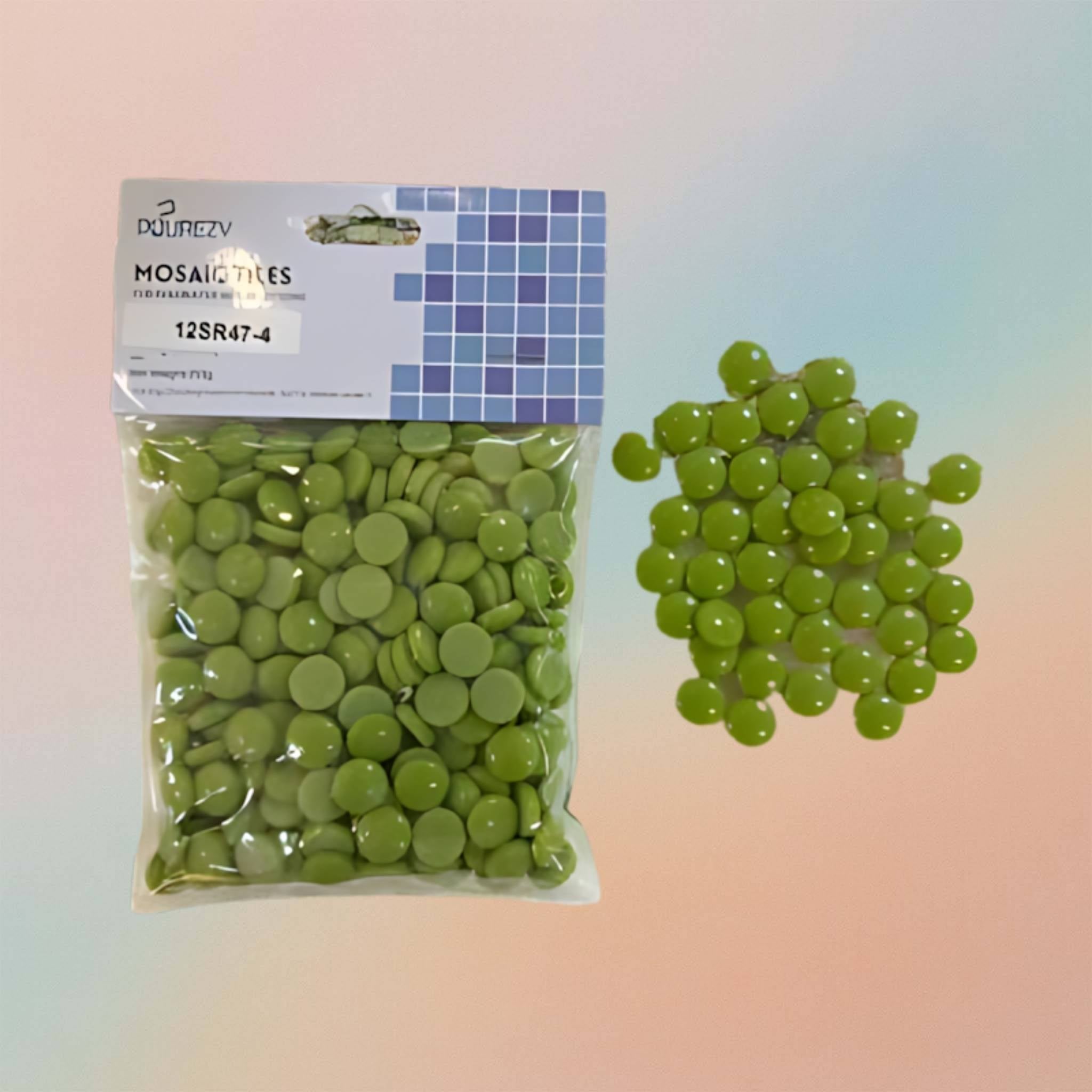 Mosaic Tile Sweetee Glass Dome Round Glossy-Green