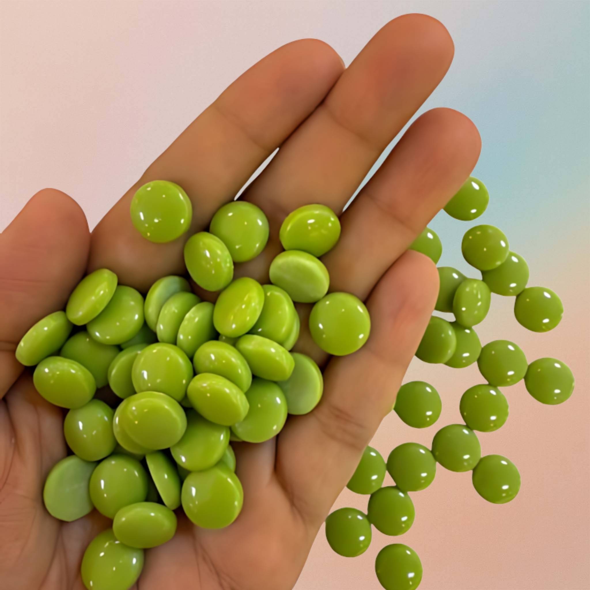 Mosaic Tile Sweetee Glass Dome Round Glossy-Green