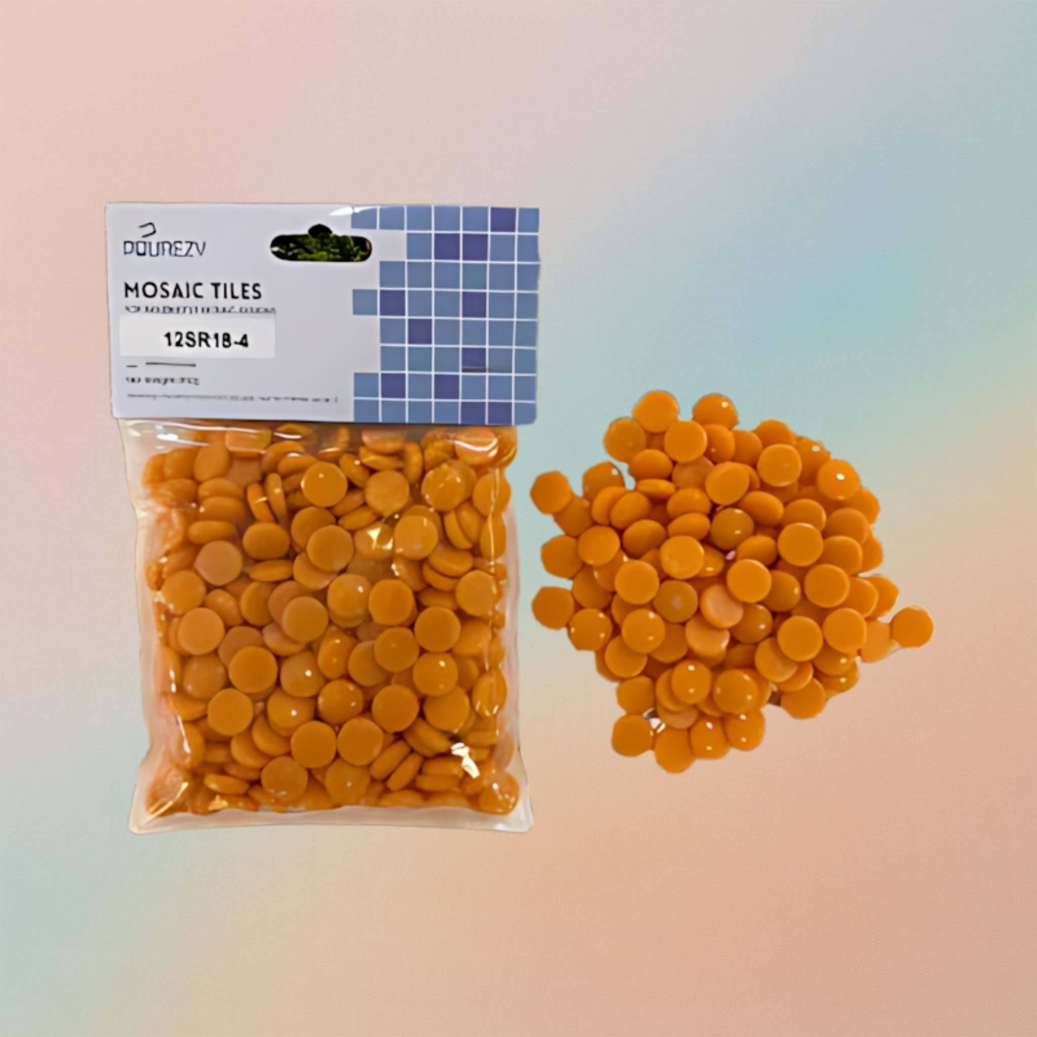 Mosaic Tile Sweetee Glass :Dome Round Glossy -Orange