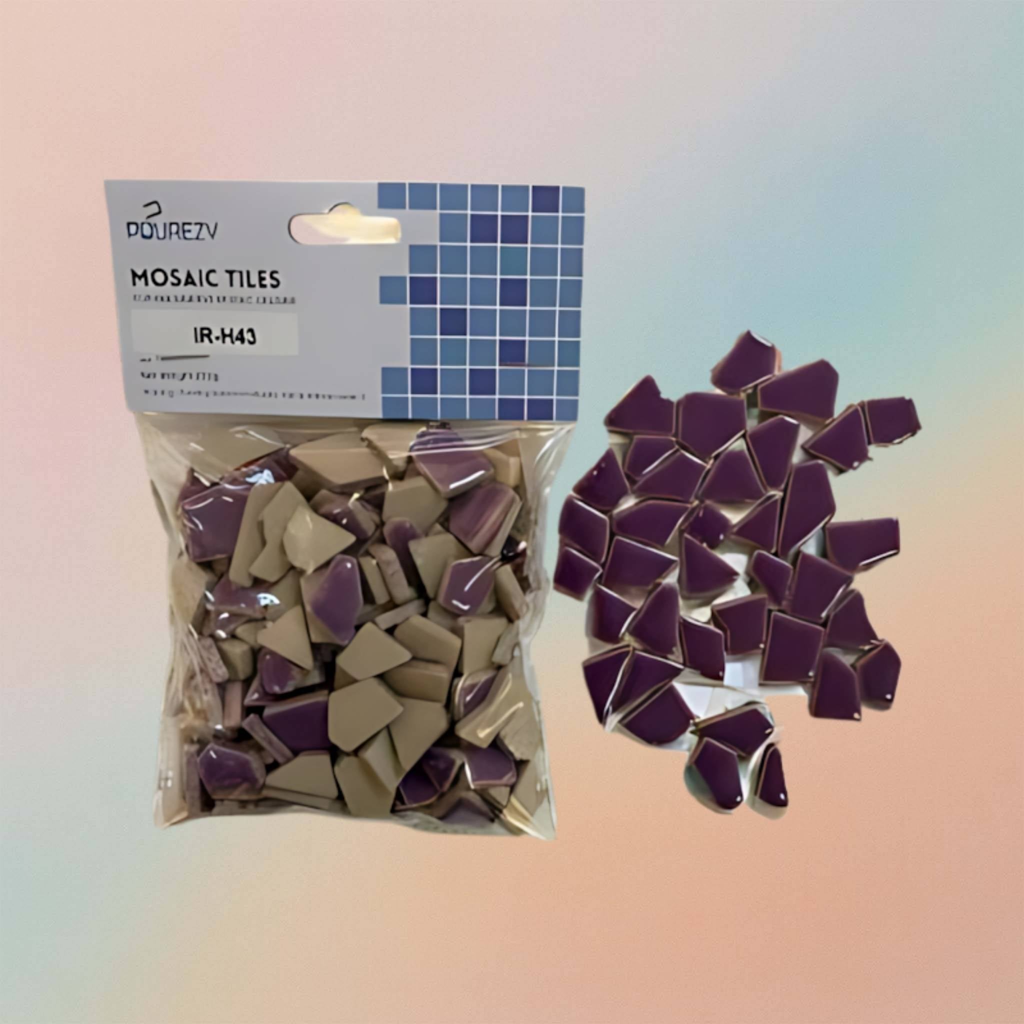 Mosaic Tiles Ceramic Irregular Shape -Lilac