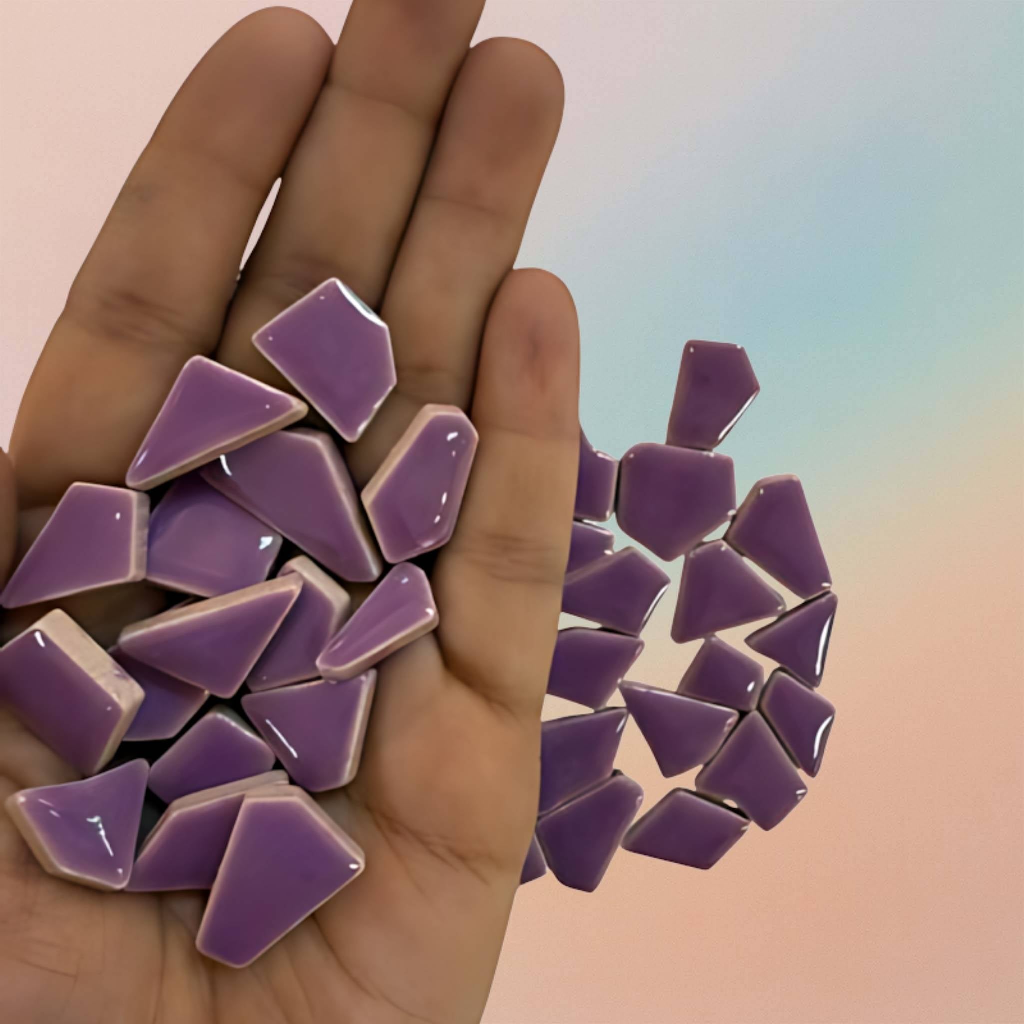 Mosaic Tiles Ceramic Irregular Shape -Lilac